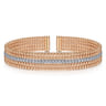 Wide 14K White-Rose Gold Bujukan Diamond Cuff Bangle - 0.65 ct