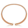 Wide 14K White-Rose Gold Bujukan Diamond Cuff Bangle - 0.65 ct