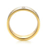 Wide 14K White-Yellow Gold Diamond Mens Band in High Polish Finish - 0.3 ct