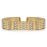 Wide 14K White-Yellow Gold Multi Row Diamond Bujukan Bangle - 0.63 ct