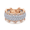Fancy Wedding Ring in 14k White/Rose Gold with Round Natural Diamond at Gabriel & Co.