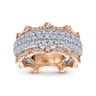 Fancy Wedding Ring in 14k White/Rose Gold with Round Natural Diamond at Gabriel & Co.