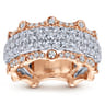 Fancy Wedding Ring in 14k White/Rose Gold with Round Natural Diamond at Gabriel & Co.