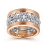 Fancy Wedding Ring in 14k White/Rose Gold with Round Natural Diamond at Gabriel & Co.