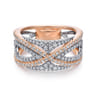 Fancy Wedding Ring in 14k White/Rose Gold with Round Natural Diamond at Gabriel & Co.
