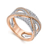 Fancy Wedding Ring in 14k White/Rose Gold with Round Natural Diamond at Gabriel & Co.