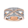 Fancy Wedding Ring in 14k White/Rose Gold with Round Natural Diamond at Gabriel & Co.