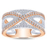 Fancy Wedding Ring in 14k White/Rose Gold with Round Natural Diamond at Gabriel & Co.