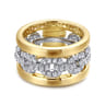 Fancy Wedding Ring in 14k Yellow/white Gold with Round Natural Diamond at Gabriel & Co.