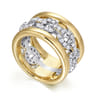 Fancy Wedding Ring in 14k Yellow/white Gold with Round Natural Diamond at Gabriel & Co.