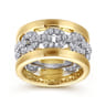 Fancy Wedding Ring in 14k Yellow/white Gold with Round Natural Diamond at Gabriel & Co.