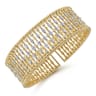 Wide 14K Yellow Gold Cage Cuff Bracelet with Diamond Stations - 1.43 ct
