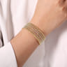 Wide 14K Yellow Gold Cage Cuff Bracelet with Diamond Stations - 1.5 ct