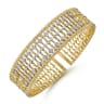 Wide 14K Yellow Gold Cage Cuff Bracelet with Diamond Stations - 0.86 ct