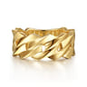 Wide 14K Yellow Gold Chain Link Band in High Polished Finish