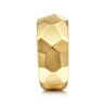 Wide 14K Yellow Gold Faceted Band in High Polished Finish