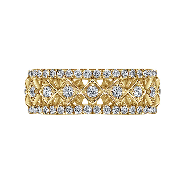 Fancy Wedding Ring in 14k Yellow Gold with Round Natural Diamond at Gabriel & Co. - Shot 5