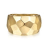Wide 14K Yellow Gold Hammered Ring