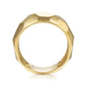 Wide 14K Yellow Gold Hammered Ring