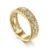 Fancy Wedding Ring in 14k Yellow Gold with Round Natural Diamond at Gabriel & Co.