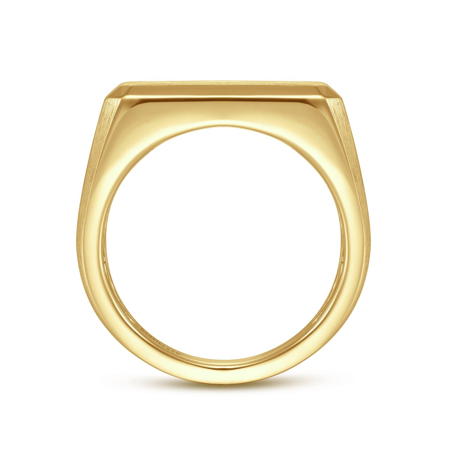 Wide 14K Yellow Gold North Star Ring in Satin Finish - 0.06 ct - Shot 2