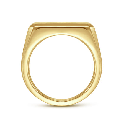 Wide 14K Yellow Gold North Star Ring in Satin Finish