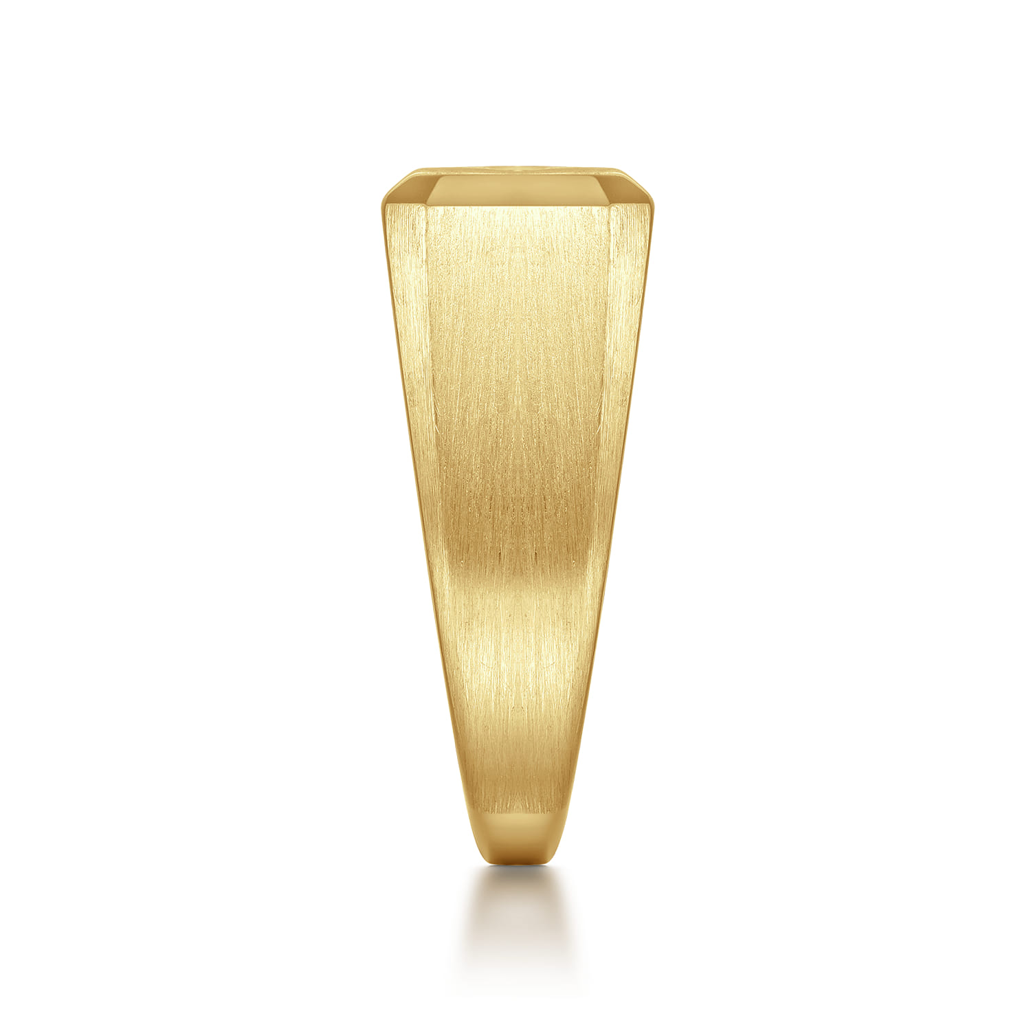 Wide 14K Yellow Gold North Star Ring in Satin Finish - 0.06 ct - Shot 4
