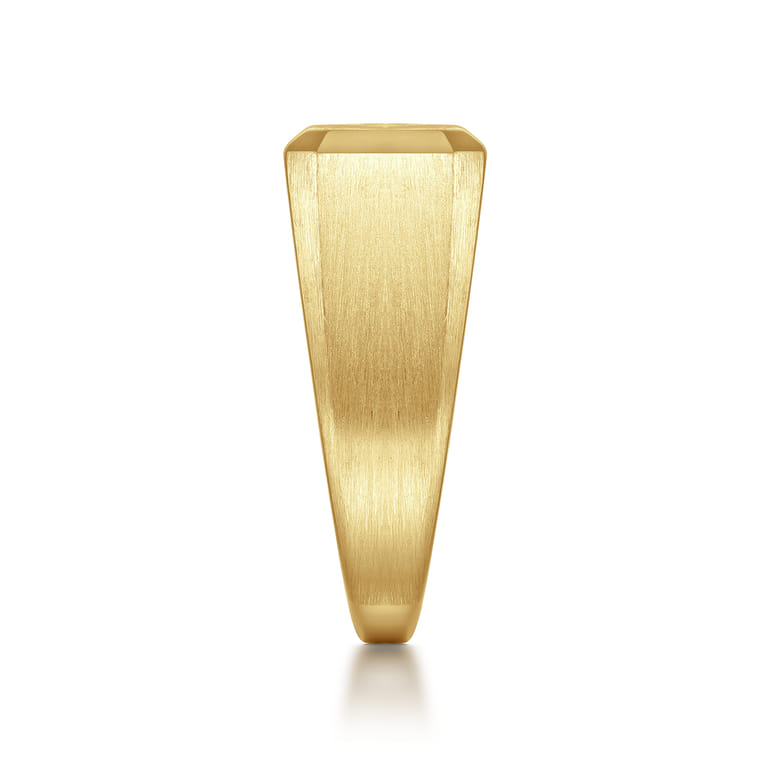 Wide 14K Yellow Gold North Star Ring in Satin Finish - 0.06 ct - Shot 4