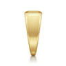 Wide 14K Yellow Gold North Star Ring in Satin Finish - 0.06 ct