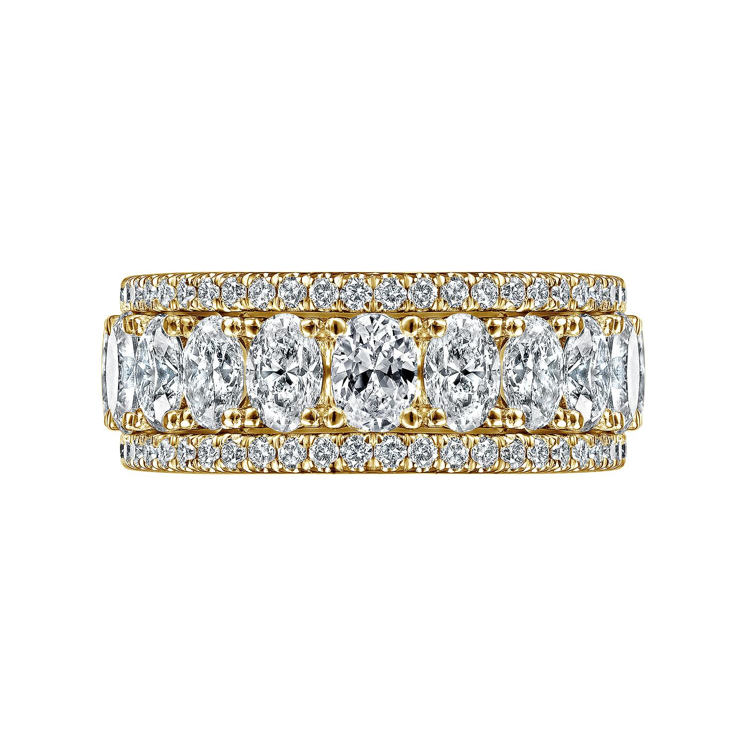 Fancy Wedding Ring in 14k Yellow Gold with Oval Natural Diamond at Gabriel & Co. - Shot 5