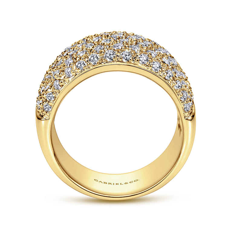 Fancy Wedding Ring in 14k Yellow Gold with Round Natural Diamond at Gabriel & Co. - Shot 2