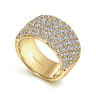 Fancy Wedding Ring in 14k Yellow Gold with Round Natural Diamond at Gabriel & Co.