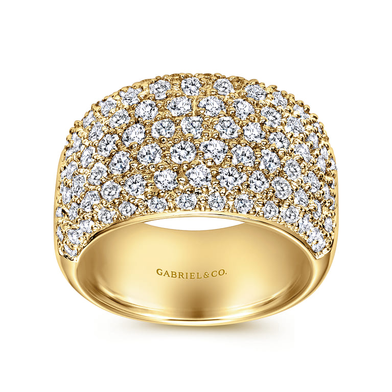 Fancy Wedding Ring in 14k Yellow Gold with Round Natural Diamond at Gabriel & Co. - Shot 4
