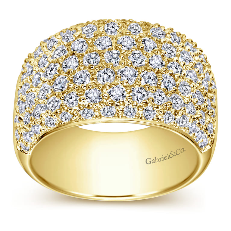 Fancy Wedding Ring in 14k Yellow Gold with Round Natural Diamond at Gabriel & Co. - Shot 5
