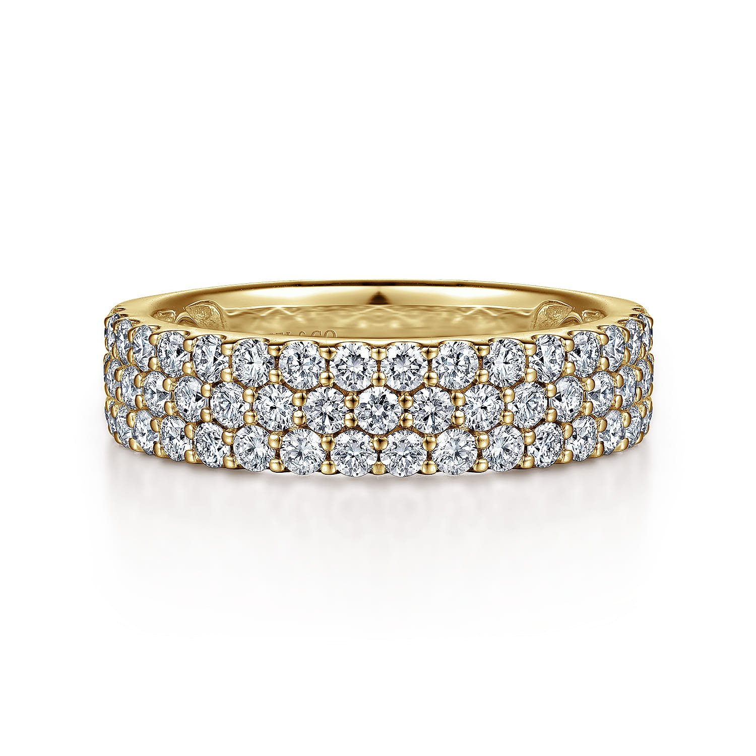 Fancy Wedding Ring in 14k Yellow Gold with Round Natural Diamond at Gabriel & Co. - Shot 1