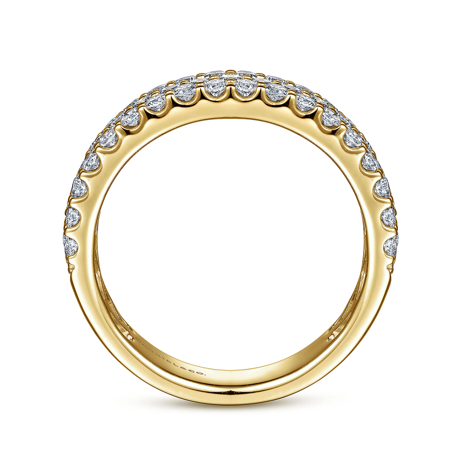 Fancy Wedding Ring in 14k Yellow Gold with Round Natural Diamond at Gabriel & Co. - Shot 2