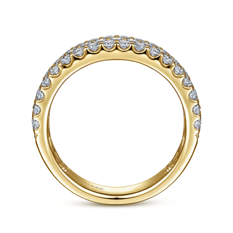 Fancy Wedding Ring in 14k Yellow Gold with Round Natural Diamond at Gabriel & Co. - Shot 2