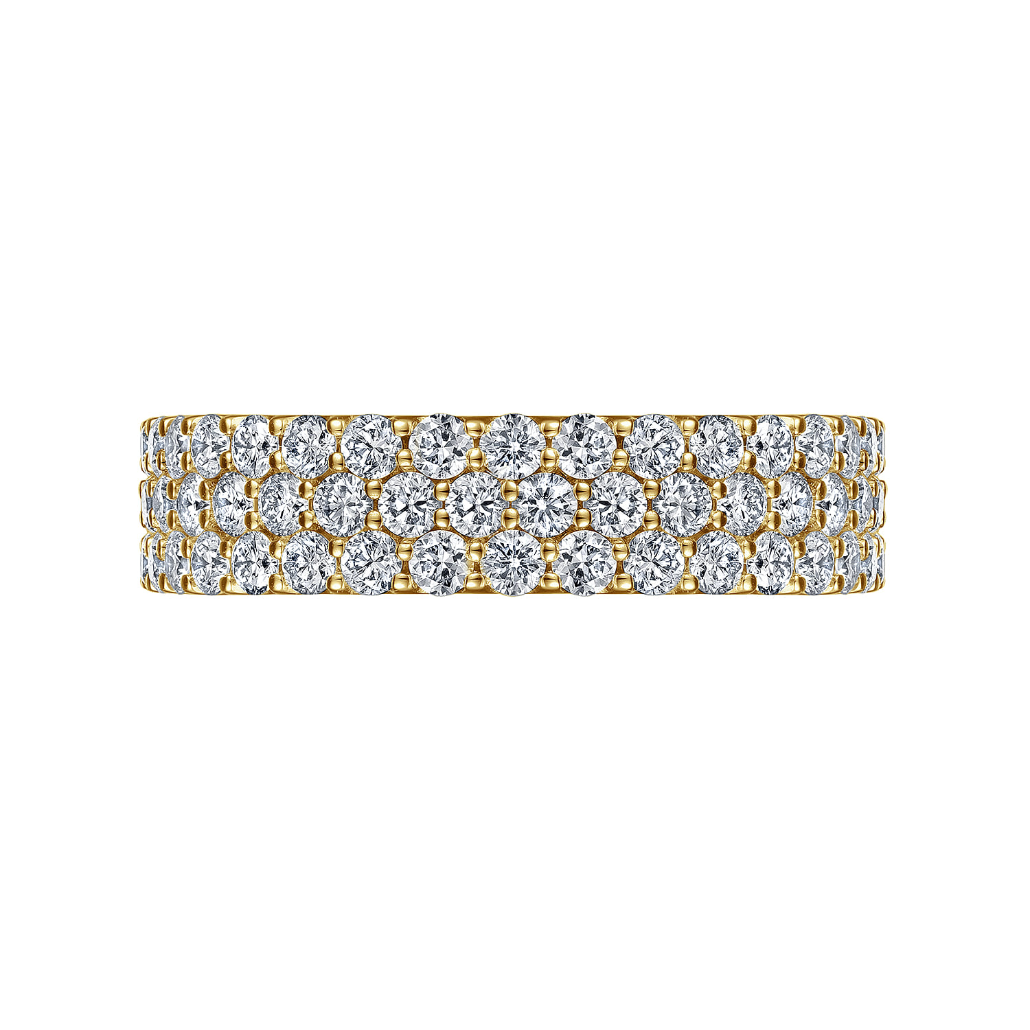Fancy Wedding Ring in 14k Yellow Gold with Round Natural Diamond at Gabriel & Co. - Shot 6