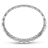 Wide 18K White Gold Round and Baguette Diamond Bracelet - 3.93 ct