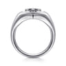 Wide 925 Sterling Silver Cross Signet Ring in High Polished Finish