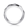 Wide 925 Sterling Silver Faceted Band in High Polished Finish