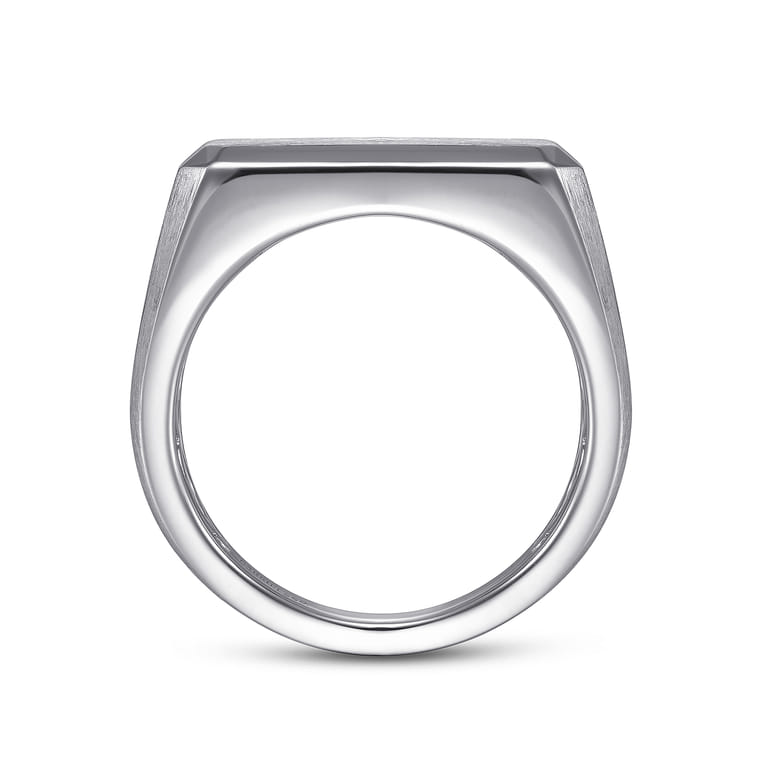 Wide 925 Sterling Silver North Star Ring in Satin Finish - 0.06 ct - Shot 2