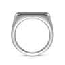 Wide 925 Sterling Silver North Star Ring in Satin Finish - 0.06 ct