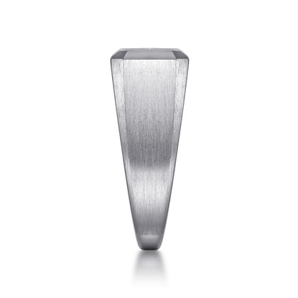 Wide 925 Sterling Silver North Star Ring in Satin Finish