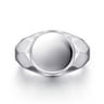 Wide 925 Sterling Silver Round Signet Ring in High Polished Finish