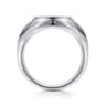 Wide 925 Sterling Silver Round Signet Ring in High Polished Finish