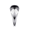 Wide 925 Sterling Silver Signet Ring with Black Onyx in High Polished Finish