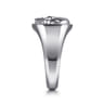 Wide 925 Sterling Silver Skull Signet Ring in Sand Blast Finish
