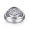 Wide 925 Sterling Silver Skull Signet Ring in Sand Blast Finish