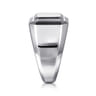 Wide 925 Sterling Silver Square Men's Faceted Signet Ring
